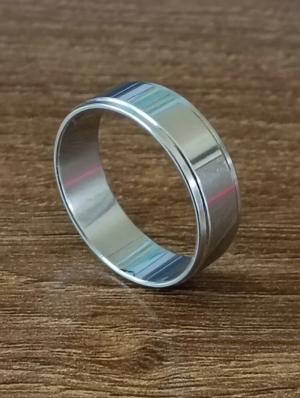 Ring Size 11.5 Classic Silver Men's Band Ring - Polished Stainless Steel Look